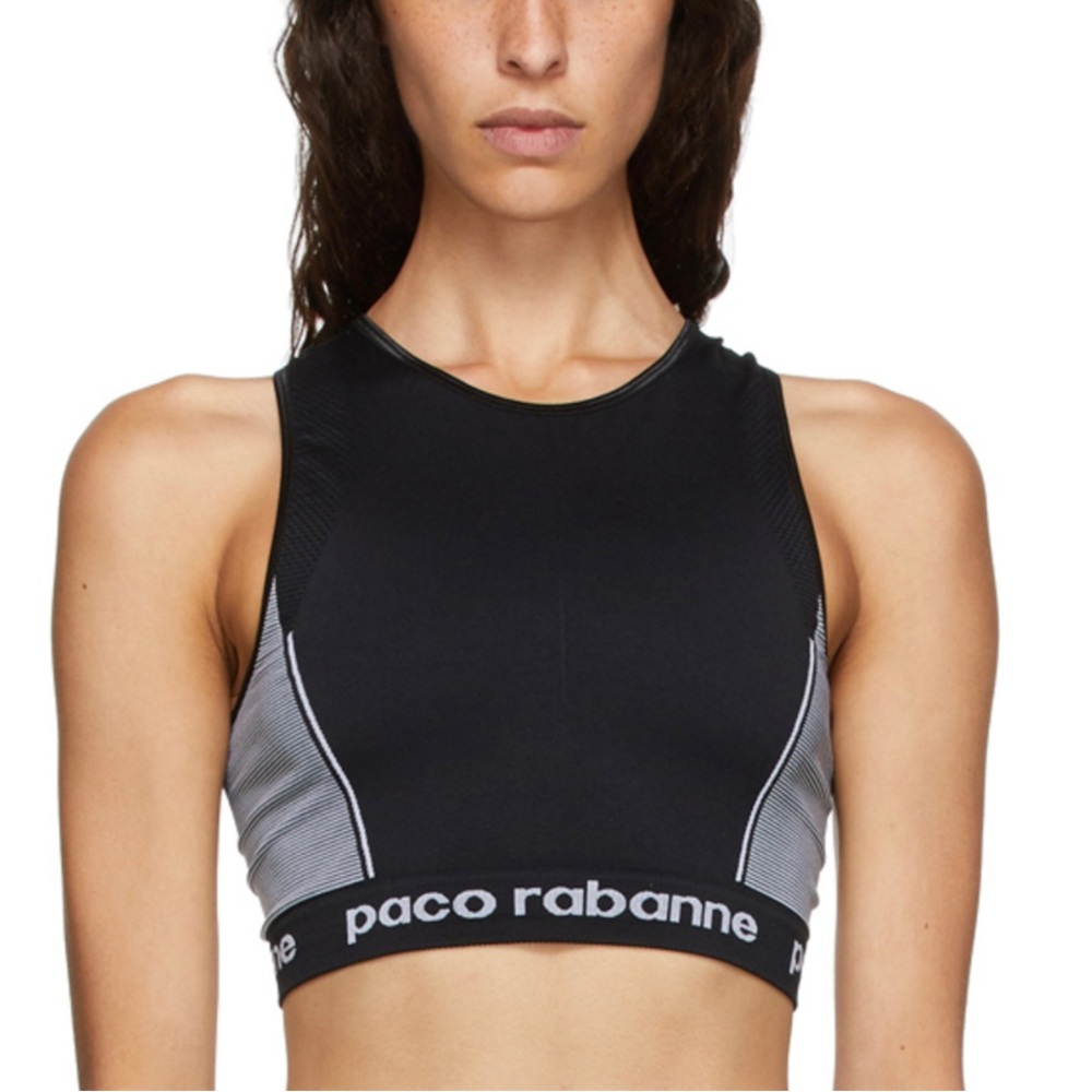 PACO RABANNE Black body line Sports bra size M